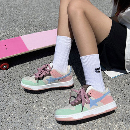 Color Block Star Sneakers