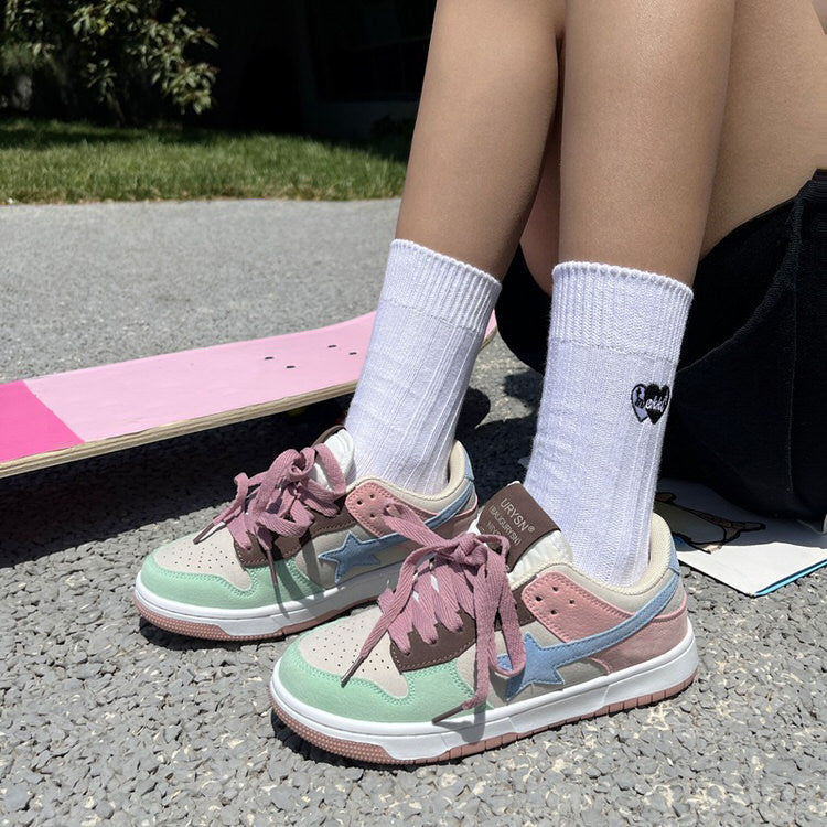 Color Block Star Sneakers