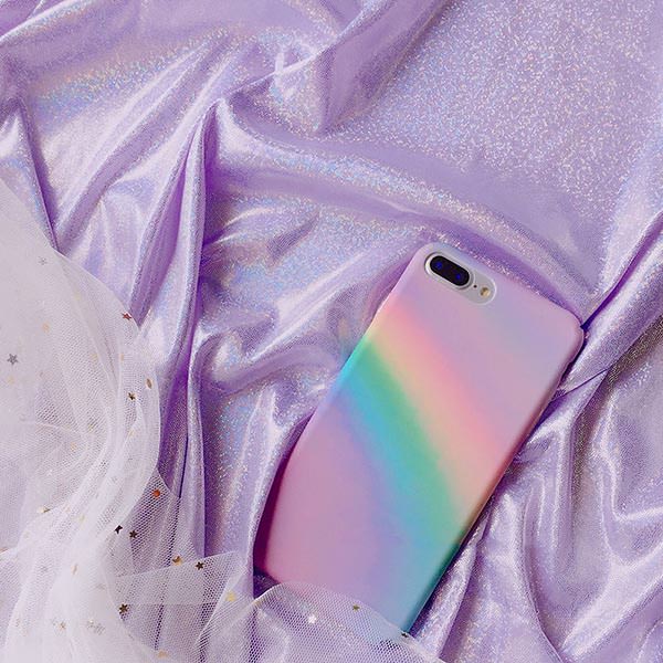 Coque iPhone arc-en-ciel violet