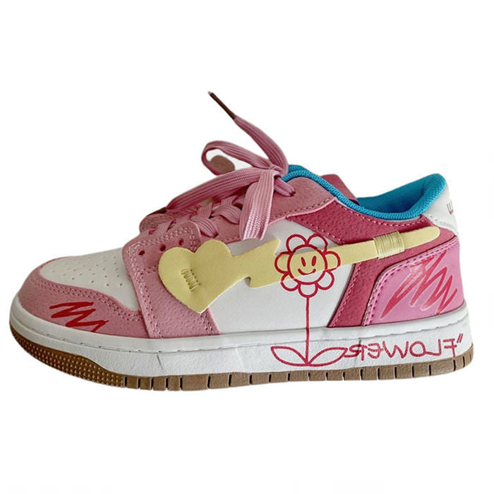 Sweet Pink Flower Sneakers