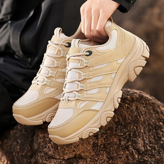 Lightweight Sneakers Men's - Outdoor Beige Hiking