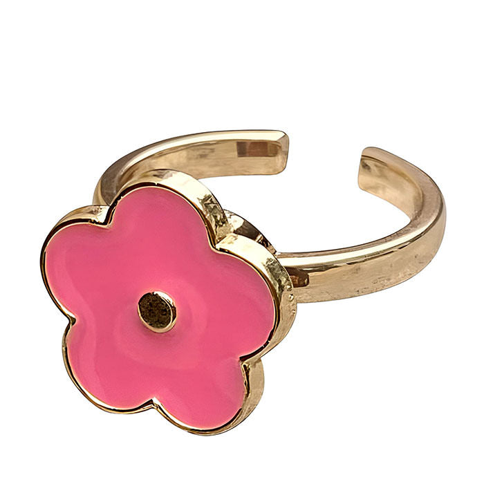 Pink Flower Anxiety Ring