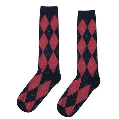 Preppy Argyle High Socks