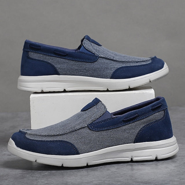 Beige Lightweight – Slip-On Men's Loafers Canvas