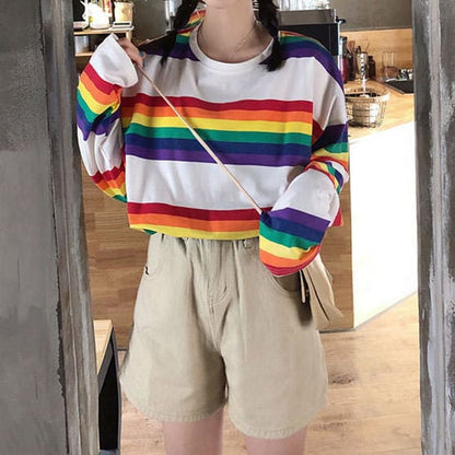 Rainbow Long Sleeve Tee - Tops