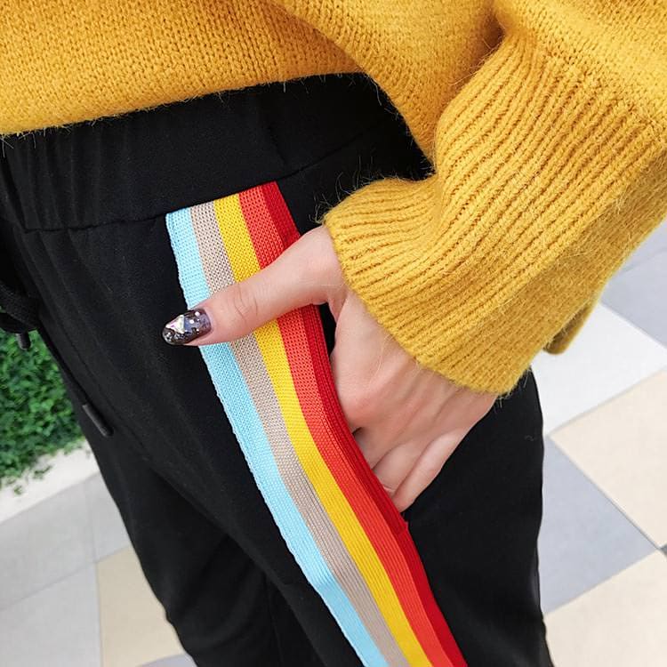 Rainbow Strip Pants - Pants