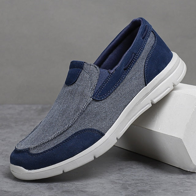 Beige Lightweight – Slip-On Men's Loafers Canvas