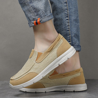 Beige Lightweight – Slip-On Men's Loafers Canvas