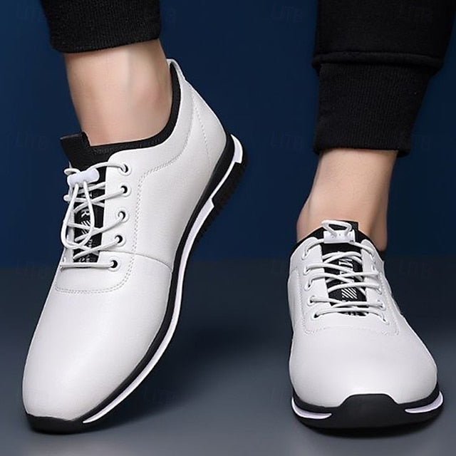 Men's Black Sports – Trendy and Lace-Up Sneakers White