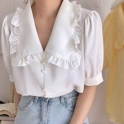 Sweet Frill Collar Blouse