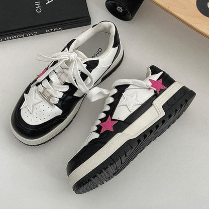 Pink Black Star Sneakers