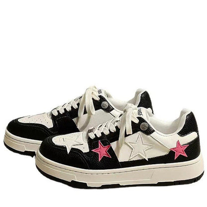 Pink Black Star Sneakers