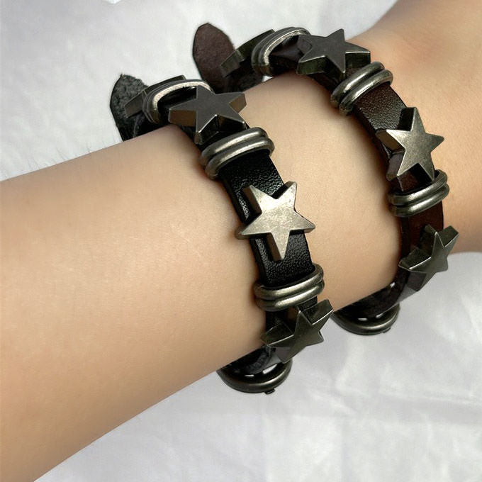 Star Leather Bracelet