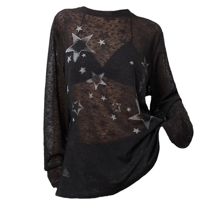 Y2K Star Long Sleeve Top