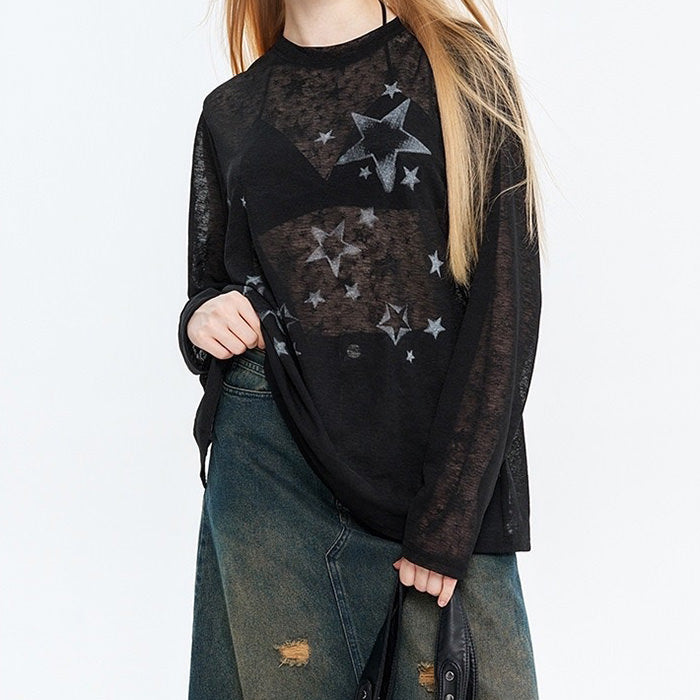 Y2K Star Long Sleeve Top