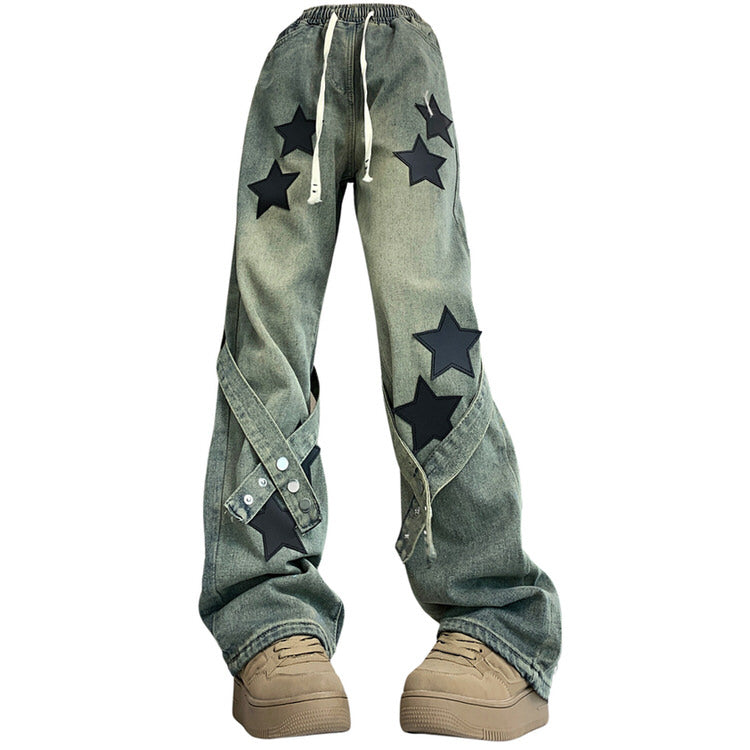 Aesthetic Star Patch Jeans