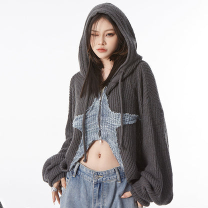 Star Knit Hoodie