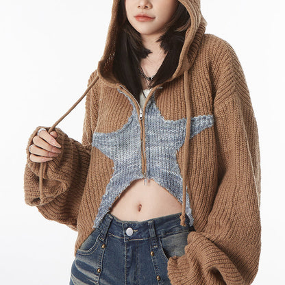 Star Knit Hoodie