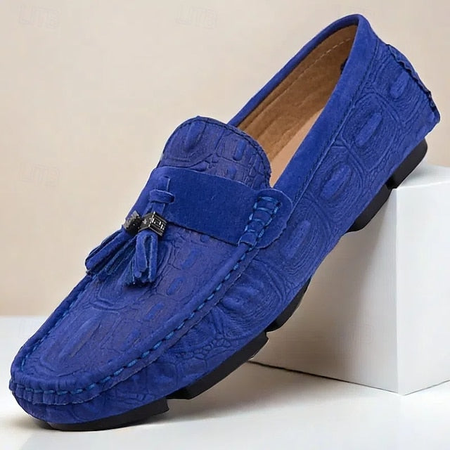 Detail Faux with Suede Tassel Men's and Brown Loafers
