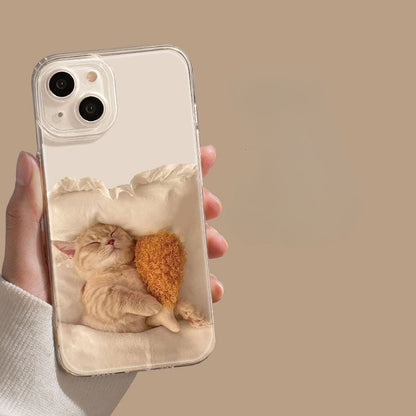 Transparent Cute Cat and Puppy Phone Case - iPhone 15