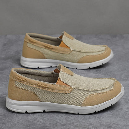 Beige Lightweight – Slip-On Men's Loafers Canvas