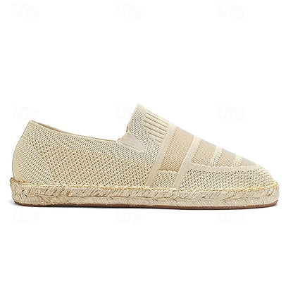 Design – Beige Woven Espadrilles with Men's Vacation
