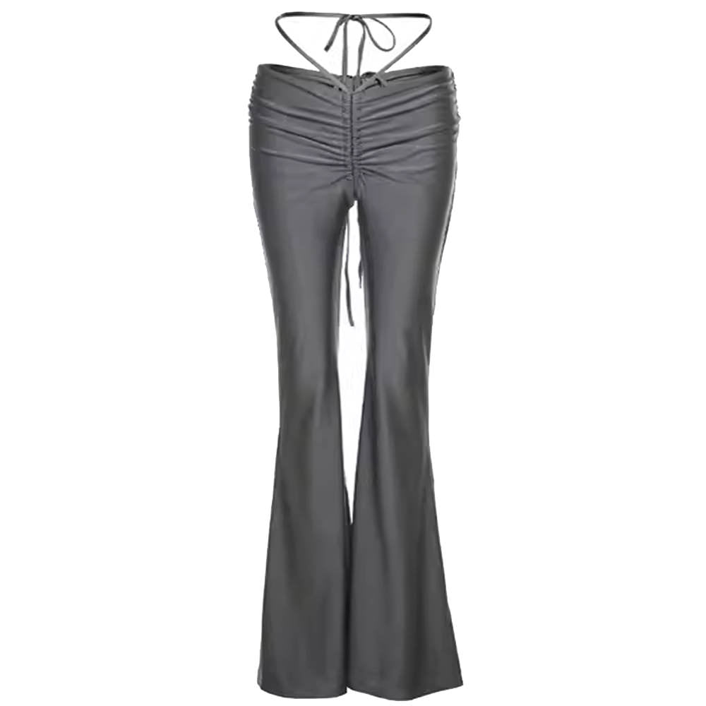 Y2K Drawstring Ruched Flare Pants