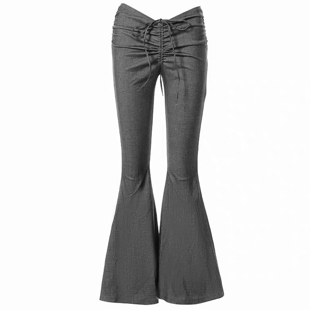 Y2K Drawstring Ruched Flare Pants