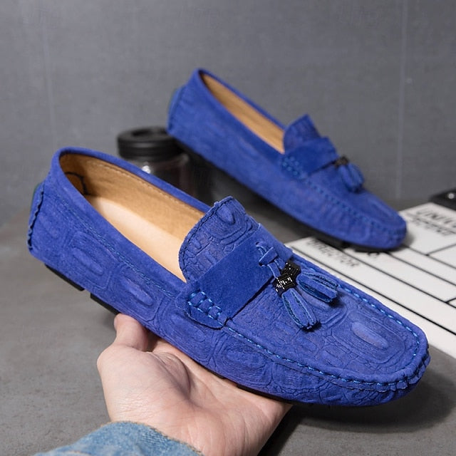 Detail Faux with Suede Tassel Men's and Brown Loafers
