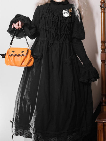 Halloween Orange Pumpkin Bat Wings Tote Bag