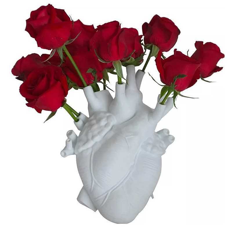 Anatomical Heart Shape Flower Vase - Pink Pink