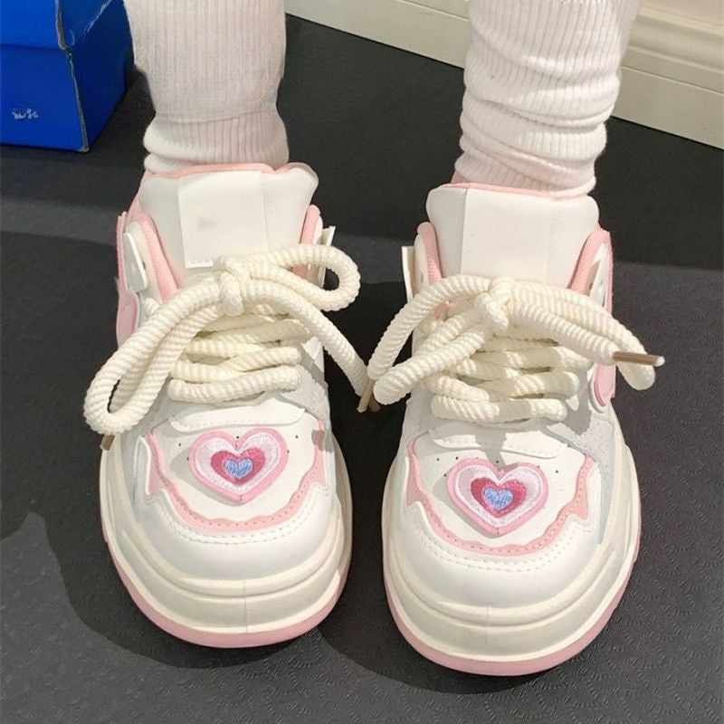 Cute Pink Heart Sneakers MK Kawaii Store