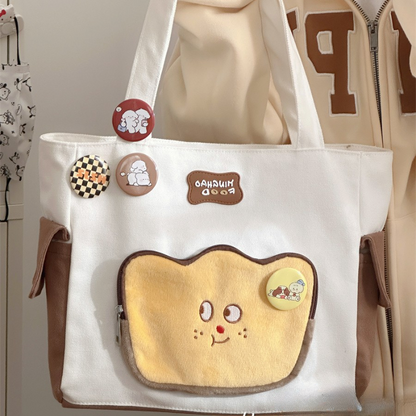 Cute Face White Brown Shoulder Bag ON675 Cospicky