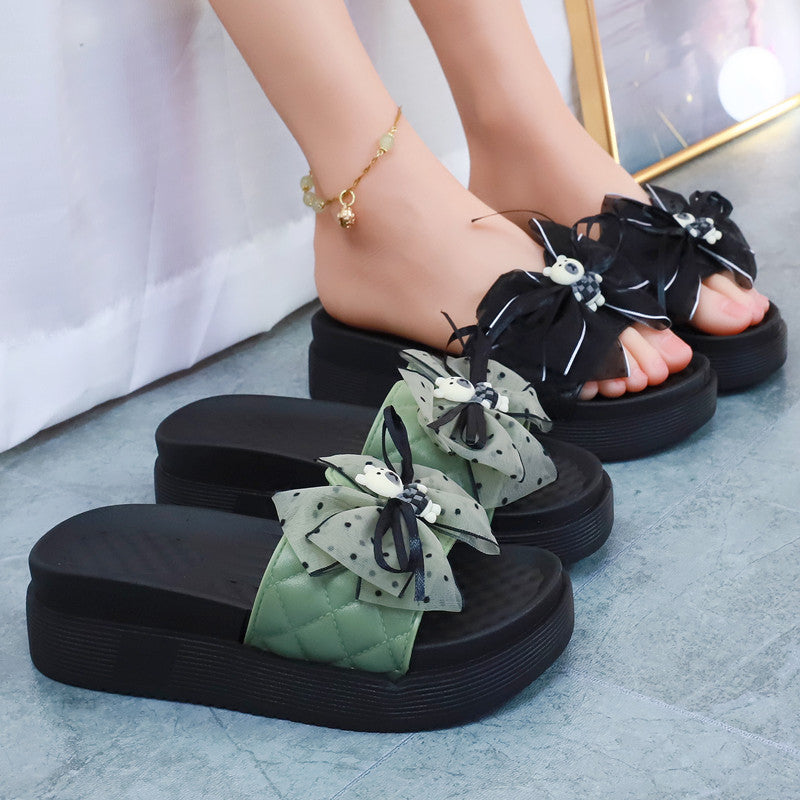 Cute Black Summer Bow with Bear Sandals ON882 Wonderland Case