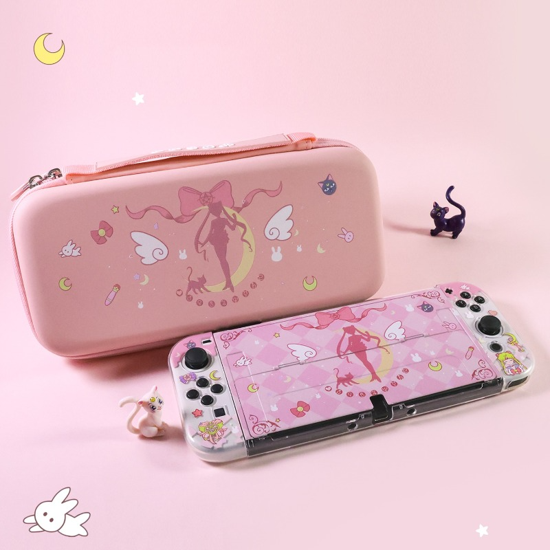 Nintendo Switch OLED Sailor Moon Pink Case Skin ON777