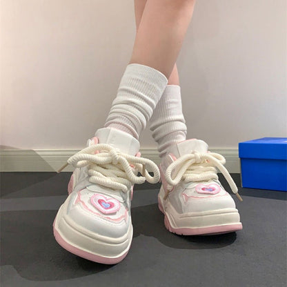 Cute Pink Heart Sneakers MK Kawaii Store