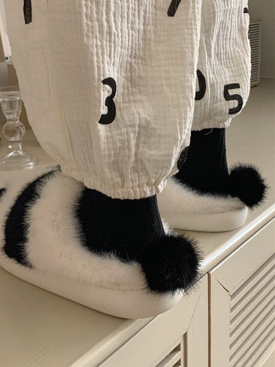 Kawaii Fleece Panda Home Slippers ME53
