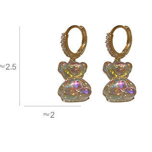 Crystal bear earrings