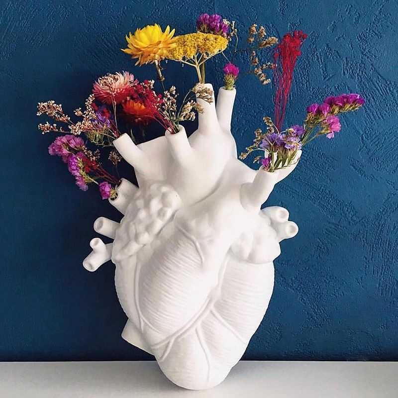 Anatomical Heart Shape Flower Vase - Pink Pink