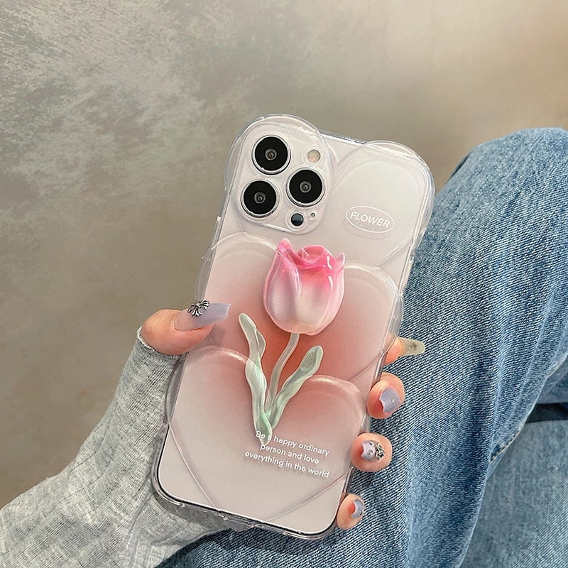 3D Tulip Flower Phone Case Wonderland Case