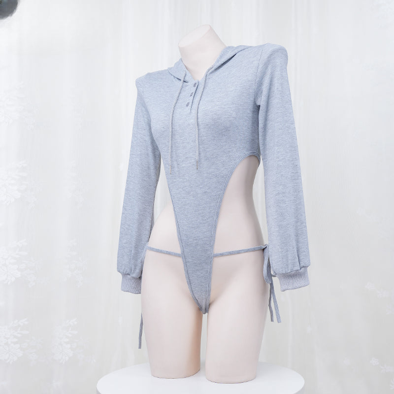 Cute Grey Hooded Bodysuit Sweater ON901 MK Kawaii Store