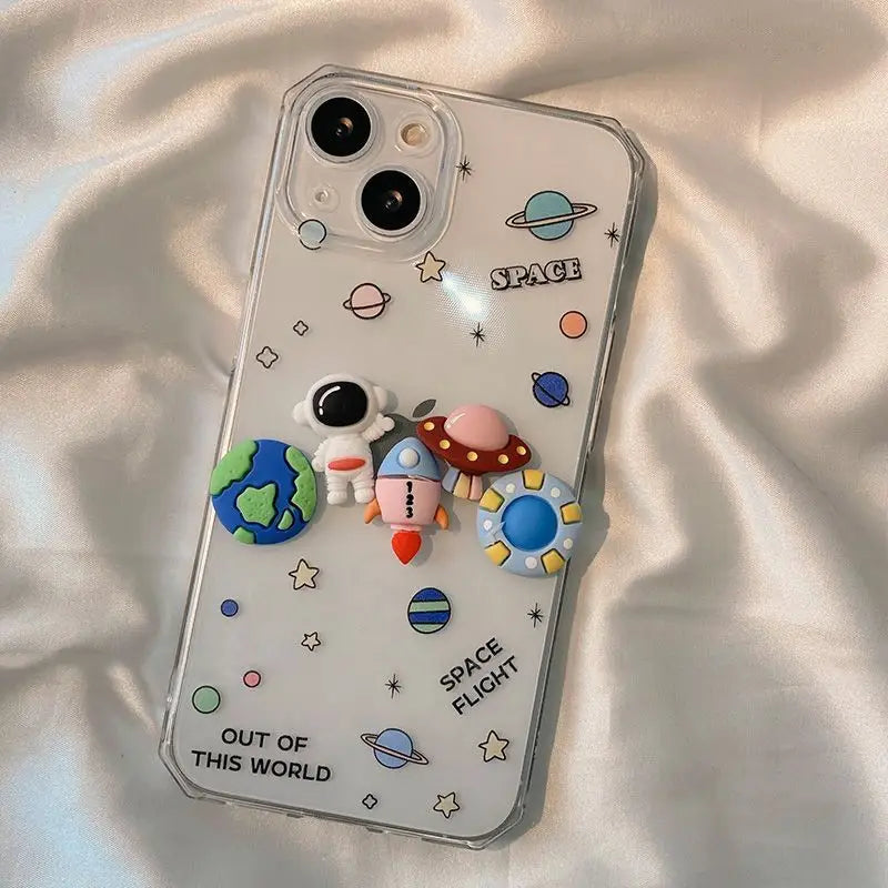 3D Astronaut Transparent Phone Case - iPhone 13 Pro Max / 13