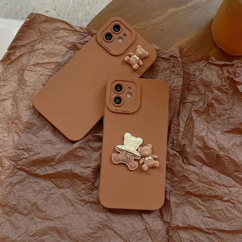 3D Bear Phone Case - iPhone 13 Pro Max / 13 Pro / 13 / 12 Pro Max / 12 Pro / 12 / 11 Pro Max / 11 Pro / 11 / XS Max / XR / XS / X / 8 Plus / 7 Plus / 8 / 7-3