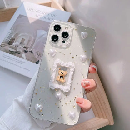 3D Bear Transparent Phone Case - iPhone 12 Pro Max / 12 Pro / 12 / 12 mini / 11 Pro Max / 11 Pro / 11 / SE / XS Max / XS / XR / X / SE 2 / 8 / 8 Plus / 7 / 7 Plus-10