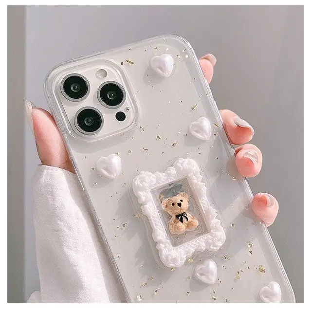 3D Bear Transparent Phone Case - iPhone 12 Pro Max / 12 Pro / 12 / 12 mini / 11 Pro Max / 11 Pro / 11 / SE / XS Max / XS / XR / X / SE 2 / 8 / 8 Plus / 7 / 7 Plus-4