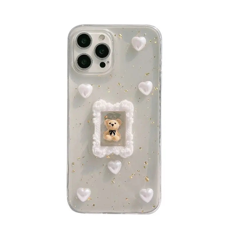 3D Bear Transparent Phone Case - iPhone 12 Pro Max / 12 Pro / 12 / 12 mini / 11 Pro Max / 11 Pro / 11 / SE / XS Max / XS / XR / X / SE 2 / 8 / 8 Plus / 7 / 7 Plus-2