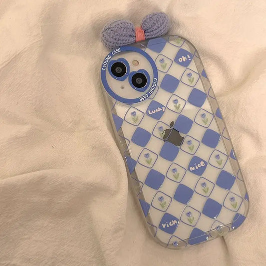 3D Bow Checker Transparent Phone Case - iPhone 13 Pro Max / 
