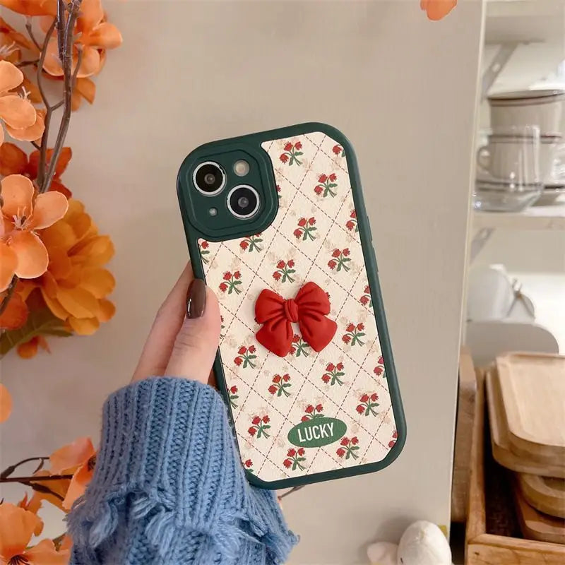 3D Bow Flower Phone Case - iPhone 13 Pro Max / 13 Pro / 13 / 12 Pro Max / 12 Pro / 12 / 11 Pro Max / 11 / XS Max / XR / XS / X-6