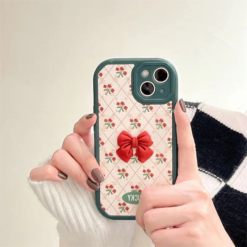 3D Bow Flower Phone Case - iPhone 13 Pro Max / 13 Pro / 13 / 12 Pro Max / 12 Pro / 12 / 11 Pro Max / 11 / XS Max / XR / XS / X-4