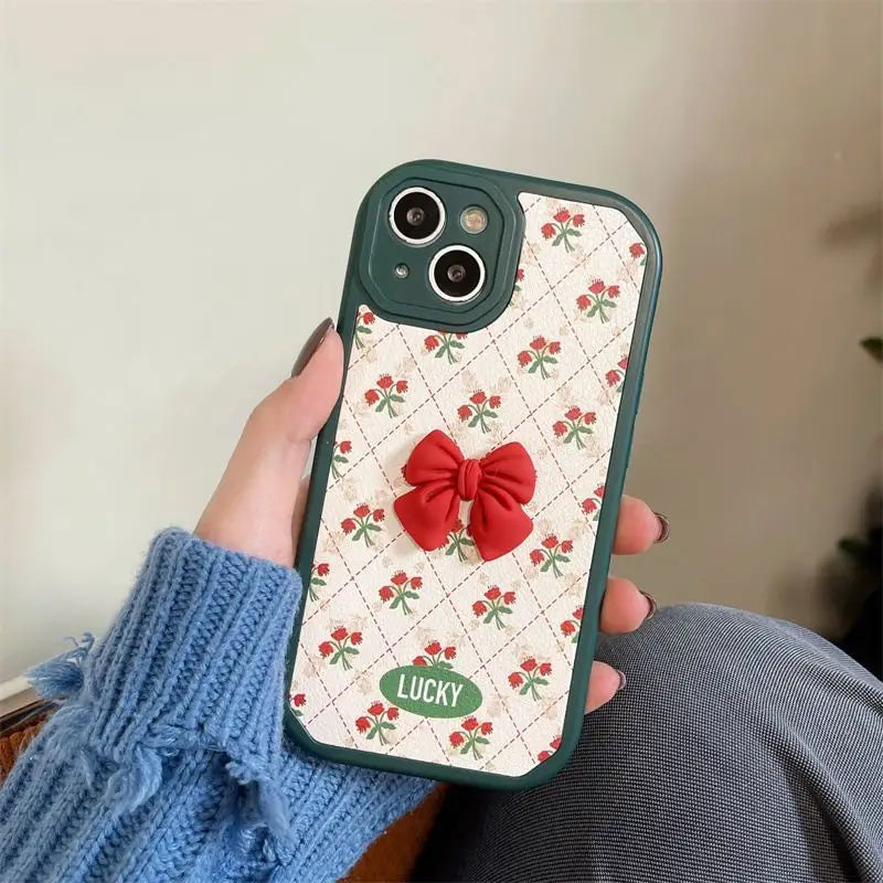 3D Bow Flower Phone Case - iPhone 13 Pro Max / 13 Pro / 13 / 12 Pro Max / 12 Pro / 12 / 11 Pro Max / 11 / XS Max / XR / XS / X-11